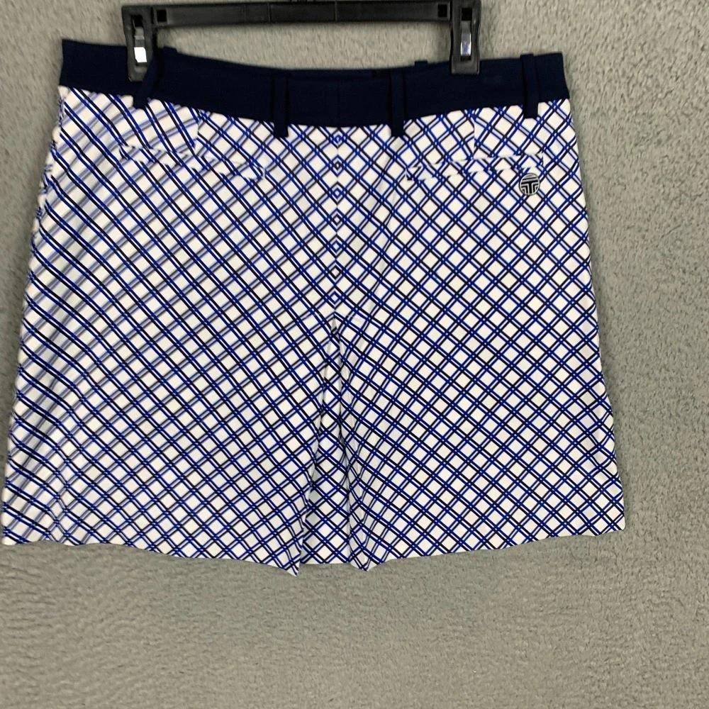 Tory Burch Sport Skirt Women's Large L Performance Golf Tennis Blue/White